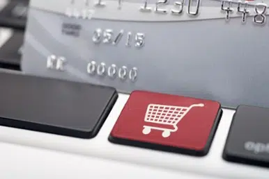 credit card on keyboard