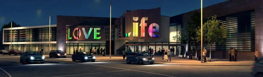 buildings at night