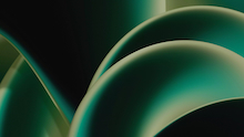 Abstract graphic of green spheres